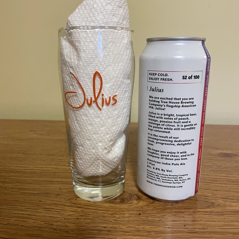 Tree House Brewing *** VERY VERY RARE *** 1 * LIMITED JULIUS CAN NUMBERED 52/100 & 1 * JULIUS WILLI GLASS - 1 CAN & 1 GLASS