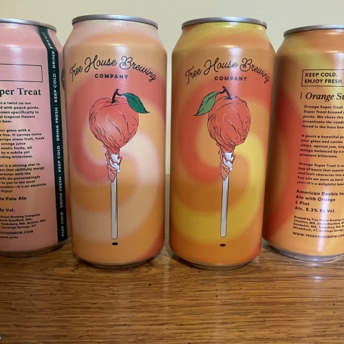 Tree House Brewing 2 * PEACH SUPER TREAT & 2 * ORANGE SUPER TREAT - 4 CANS TOTAL 05/20/2026