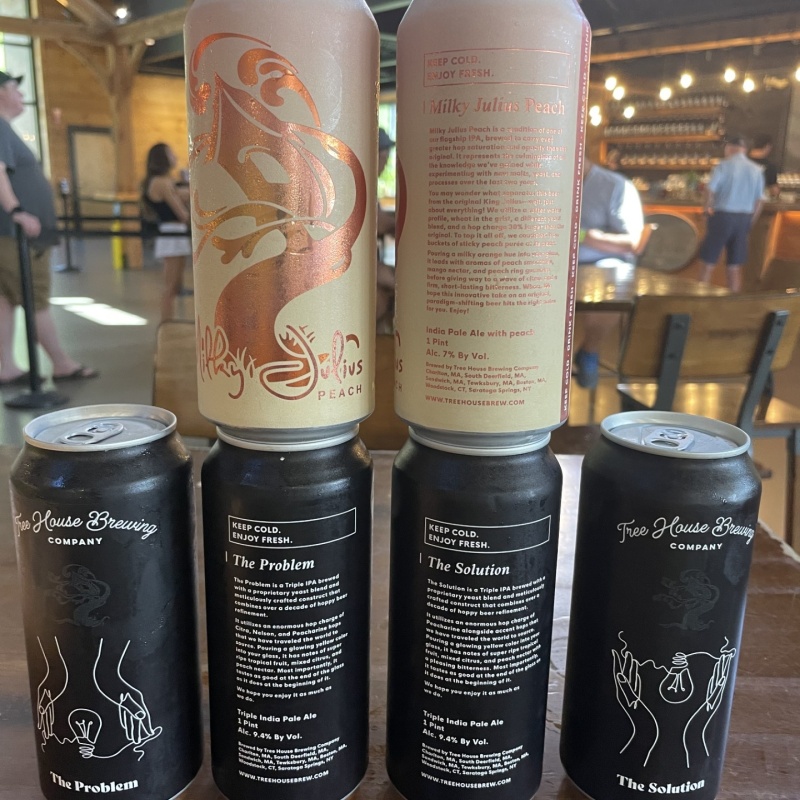 Tree House Brewing 2 * MILKY JULIUS PEACH, 2 * THE PROBLEM & 2 * THE SOLUTION - 6 CANS TOTAL