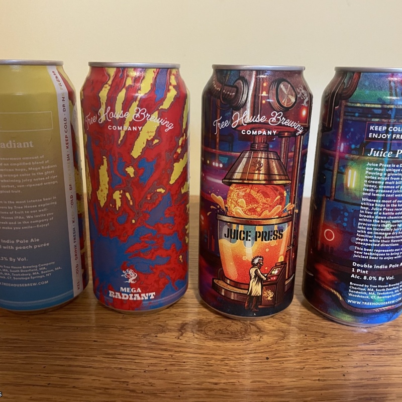 Tree House Brewing 2 * JUICE PRESS & 2 * MEGA RADIANT - 4 CANS TOTAL