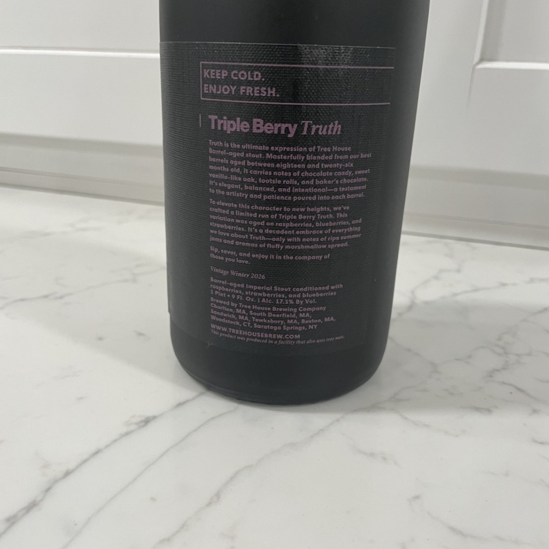 Tree House Brewing 750 ML BOTTLE TRIPLE BERRY TRUTH BARREL AGED - 02/05/2026
