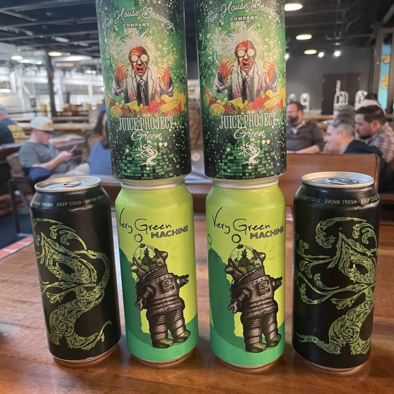 Tree House Brewing 2 * VERY GREEN MACHINE, 2 * JUICE PROJECT GREEN & 2 * VERY GGGREENNN - 6 CANS TOTAL