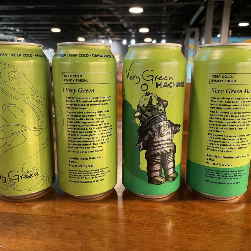 Tree House Brewing 2 * VERY GREEN MACHINE & 2 * VERY GREEN- 4 CANS TOTAL